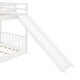 preview thumbnail 44 of 42, Twin Over Twin Bunk Bed with Removable Floor Bed and Bottom Guardrails, Fun Kids Loft Bed Frame with Ladder and Slide