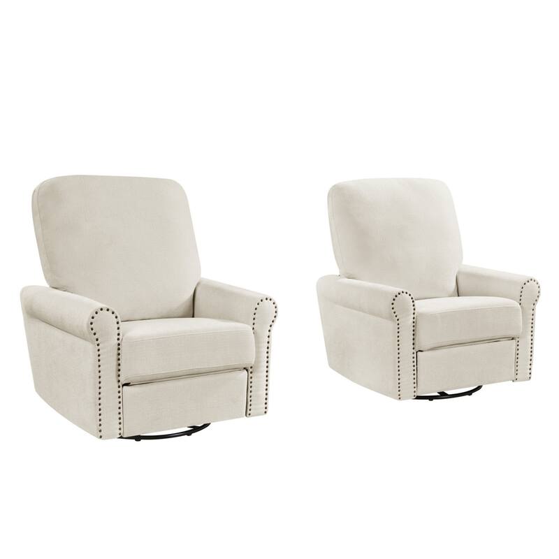 Heido 360 Degree Swivel Glider Manual Recliner Leisure Chair Set of 2