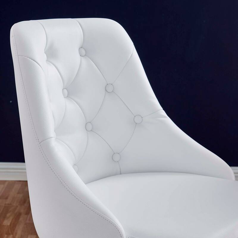 Distinct Tufted Swivel Vegan Leather Office Chair