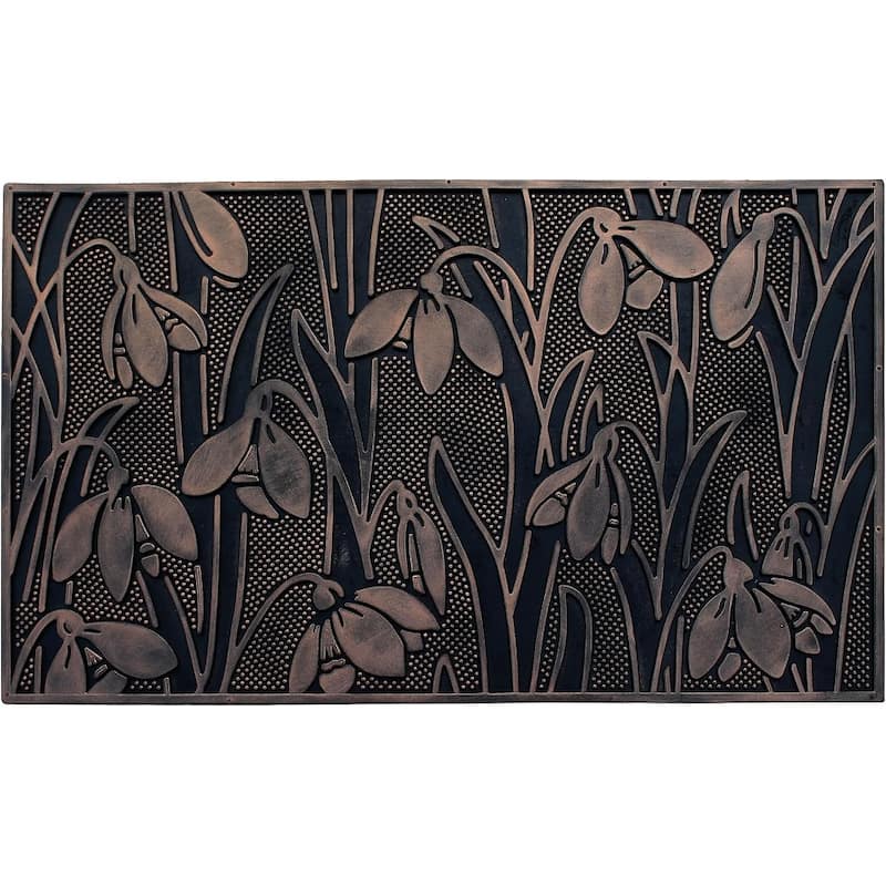 A1HC Rubber Pin Mat, Beautifully Copper Hand Finished Doormat, 18"X30" - Wild Flowers