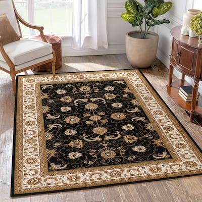 Black 5 ft. 3 in. x 7 ft. 3 in. Area Rug - 7' x 5'