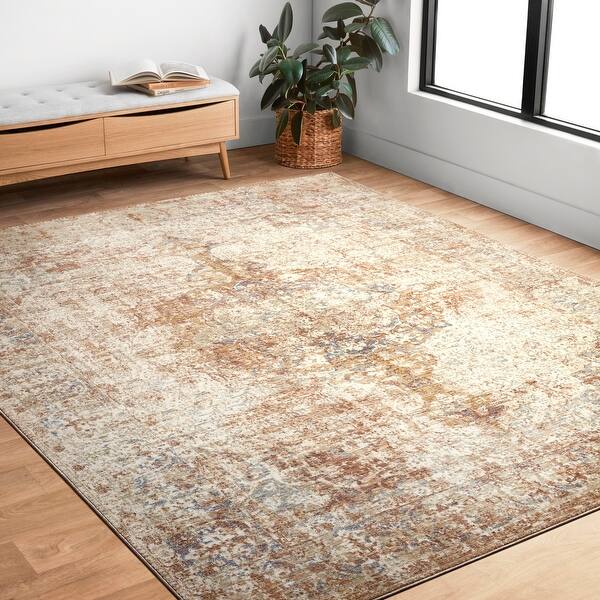 Shop Alexander Home Austen Antique Washed Traditional Inspired Area Rug On Sale Overstock 28285061