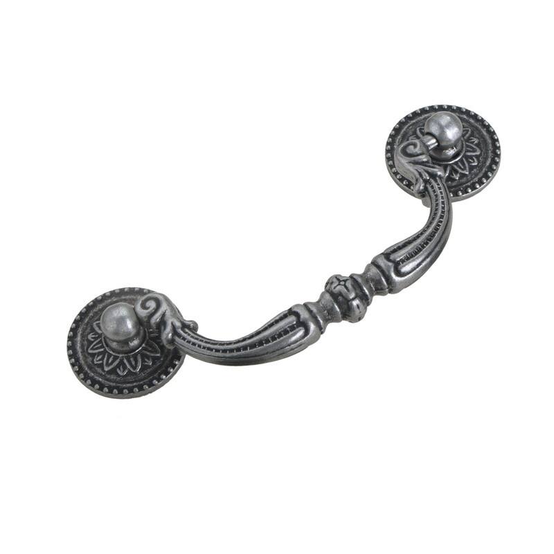 Utopia Alley Tipton Pull Handle - Decorative Cabinet Drop Pull Handles for Cabinets, Antique Iron, 3.78" Center to Center - 1 pack - Antique Iron