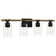 preview thumbnail 2 of 5, Devon Court 4-Light Matte Black Vanity Light