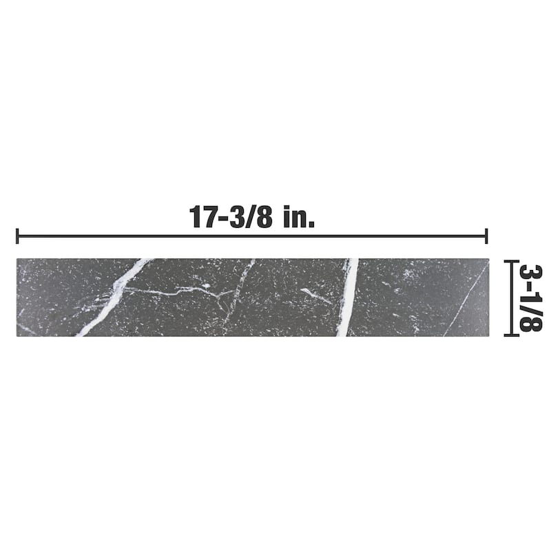 Merola Tile Tinos Black 3-1/8" x 17-3/8" Porcelain Floor and Wall Tile