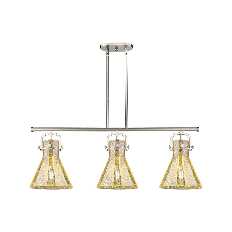 Innovations Lighting Urban Downtown - Newton Cone - 3 Light 42" Stem Hung Arched-Frame Island Light