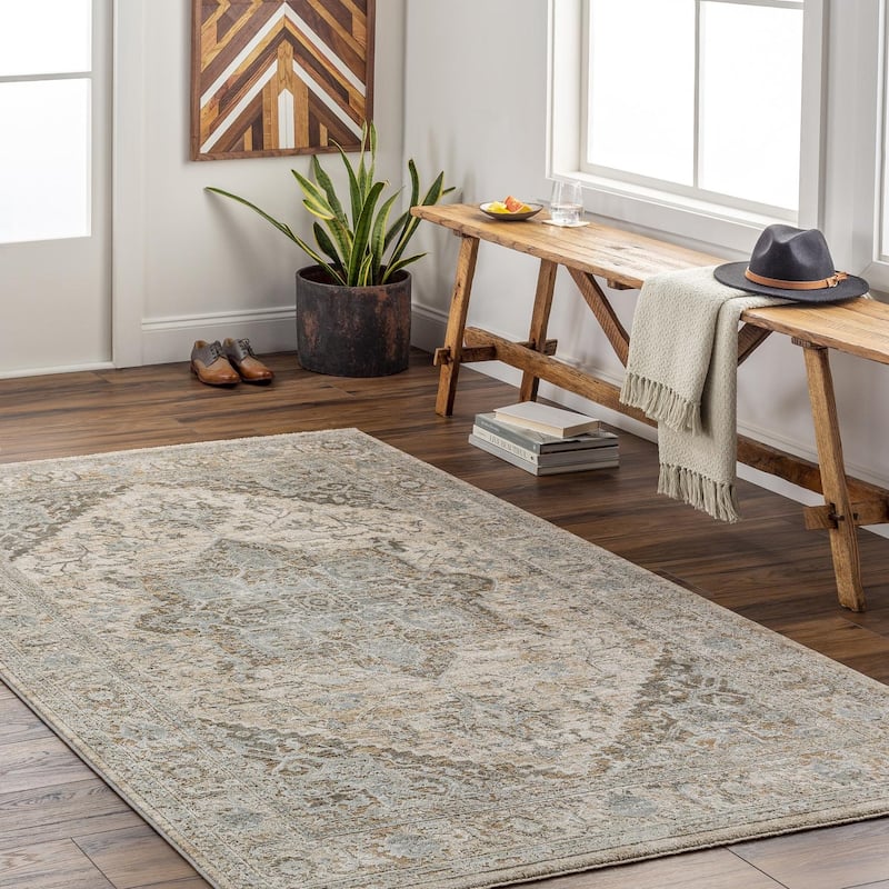 Livabliss Traditional Brunswick Medallion Area Rug - 7'10" x 10'2" - Olive