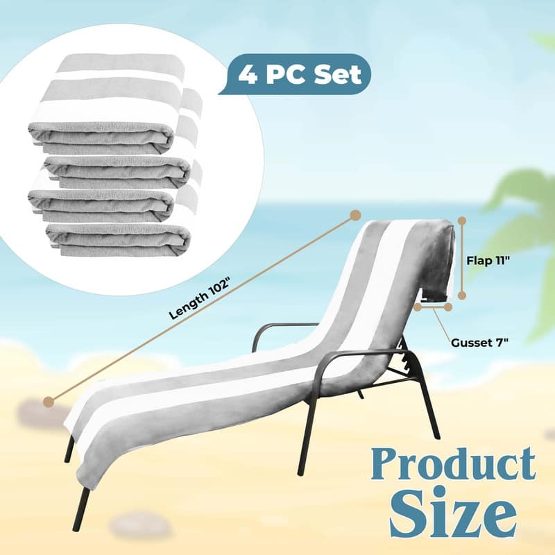 Superior Cabana Cotton Towel/ Chaise Lounge Chair Cover