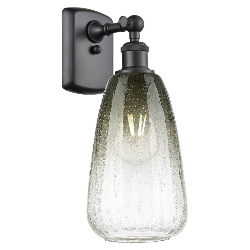 Innovations Lighting 516-1W-14-6 Brookhaven Almond Sconce Brookhaven - Matte Black / Slate