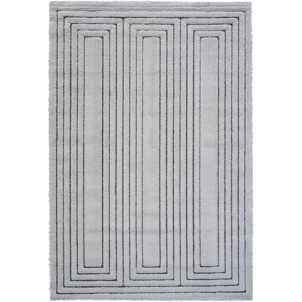 Nina Faye Ivory and Charcoal Recycled Polyester Area Rug - 9' x 12'