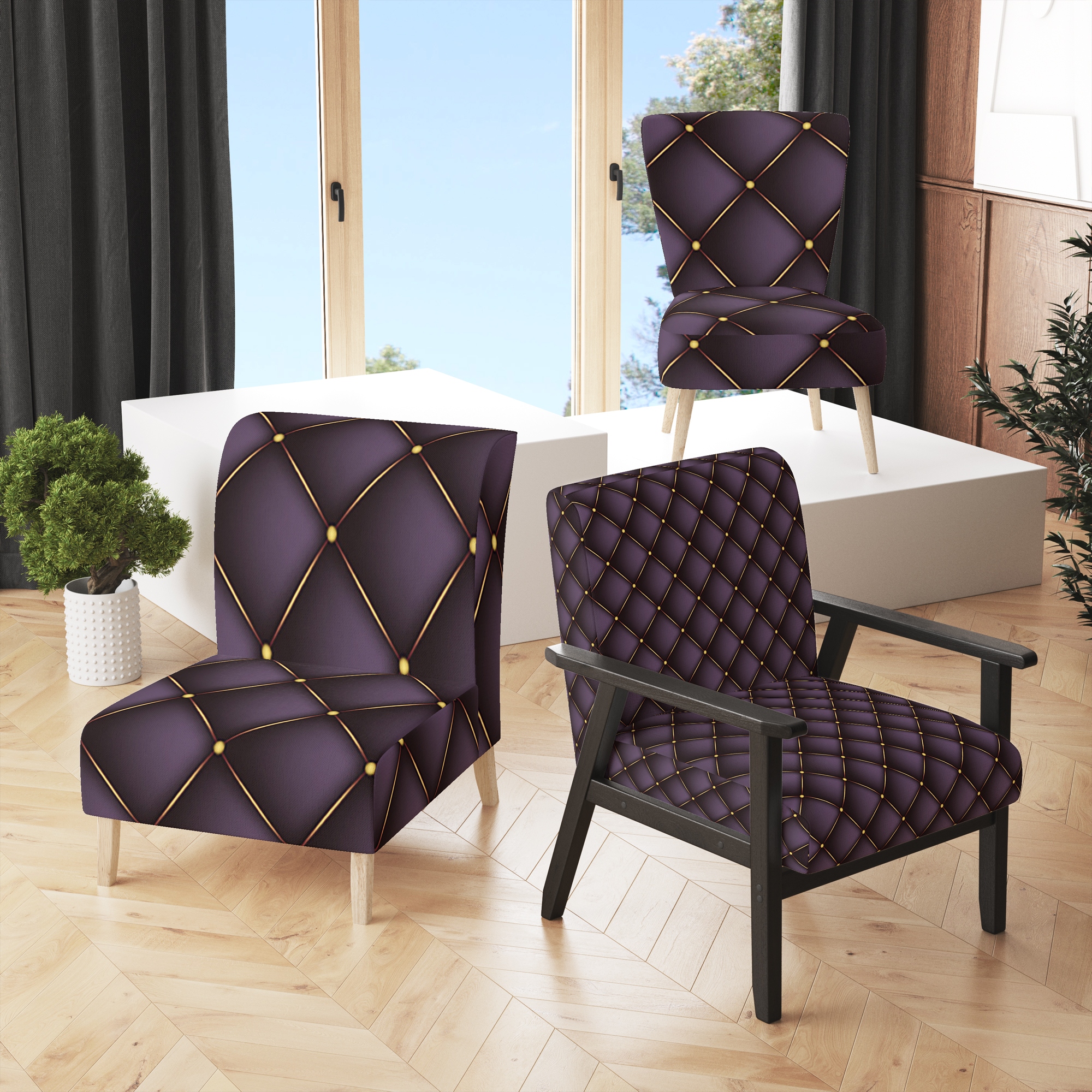 Quilted accent chair store