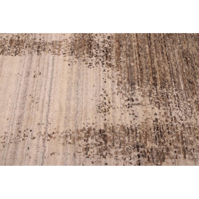 ECARPETGALLERY Hand Loomed Elysian Ivory, Taupe Wool Rug - 8'0 x 9'11