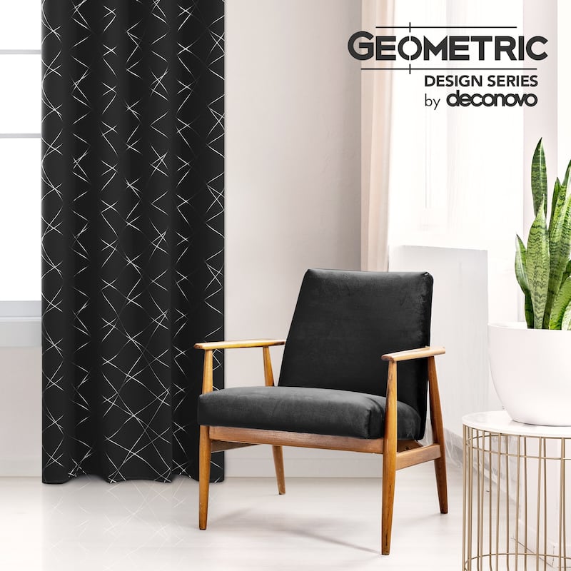 Deconovo 52 Inch Geometric Print Curtain Panel Pair(2 Panel)