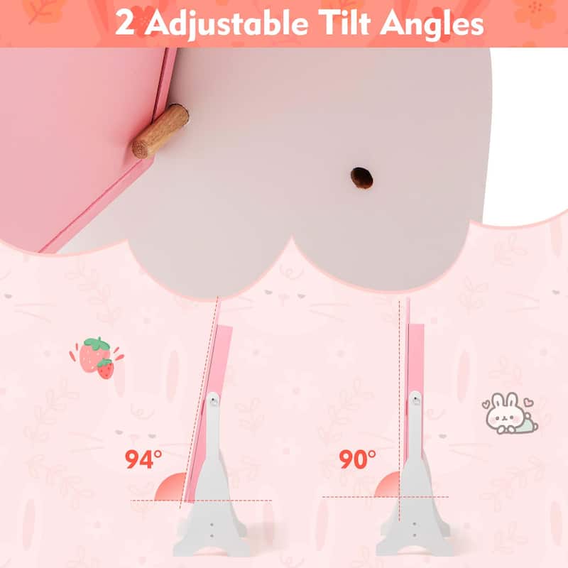 Costway Kids Jewelry Cabinet Standing Children Jewelry Organizer with - See Details