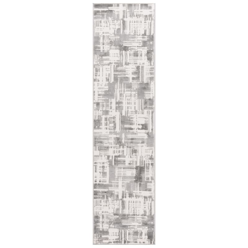 SAFAVIEH Saylor Ondina Modern Contemporary Rug - 2' x 8' Runner - Ivory/Dark Grey