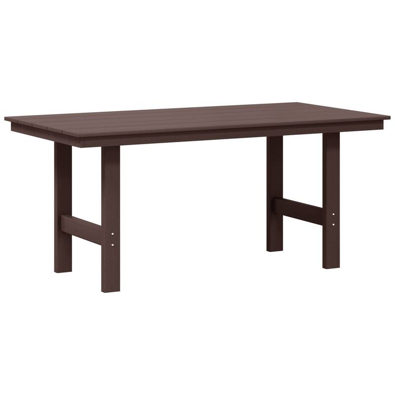 Shoreside 66 Inch X 34 Inch Rectangular Patio Dining Table - Dark Brown