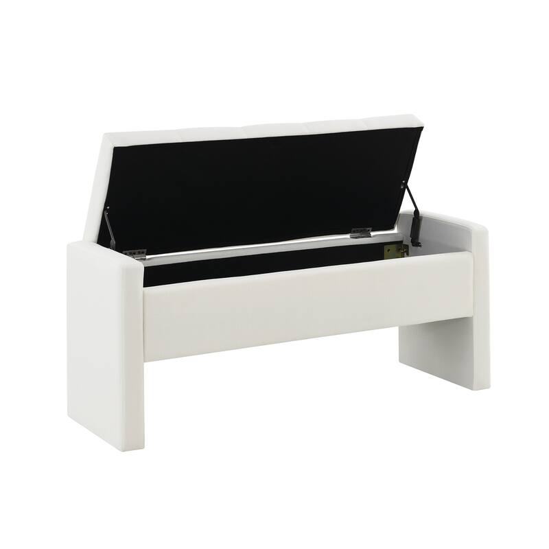 Modern Bed End Bench with Storage,Upholstered Large Foot Rest Stool, Comfy Window Vanity Bench for Living Room,Bedroom