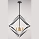 preview thumbnail 11 of 13, Brady 4 Light Black and Satin Brass Contemporary Geometric Cage Pendant Light - 22-in W x 24.25-in H x 22-in D
