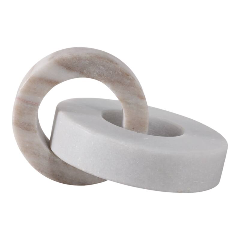 Marble Decorative Object Interlocking Ring Sculpture Modern Statue