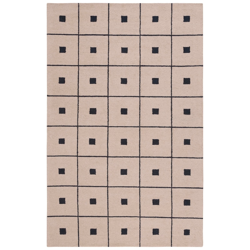 Martha Stewart by SAFAVIEH Zhivica Checkered Wool Rug - 5' x 8' - Beige/Black