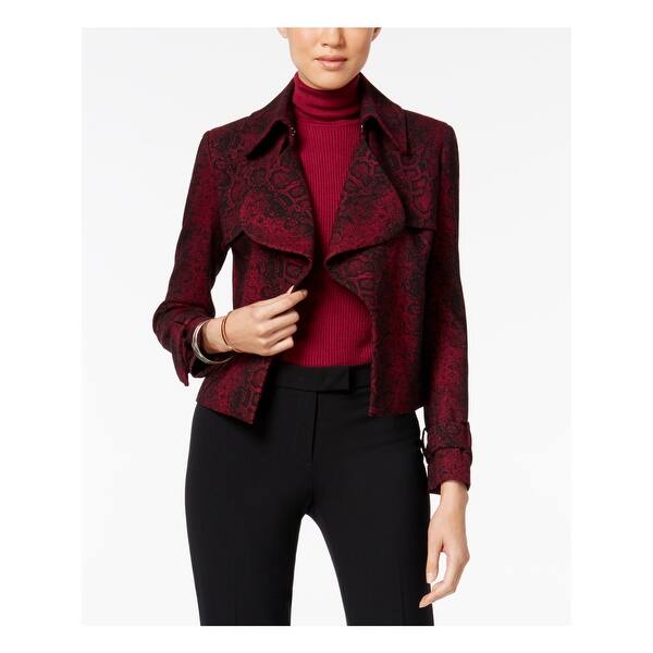 Shop Anne Klein Womens Burgundy Collared Suit Jacket Size 0 Overstock 22645379