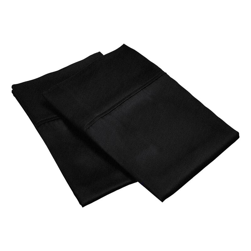 Superior Modal 300-Thread Count Wrinkle-Free Pillowcase Set - Black - King