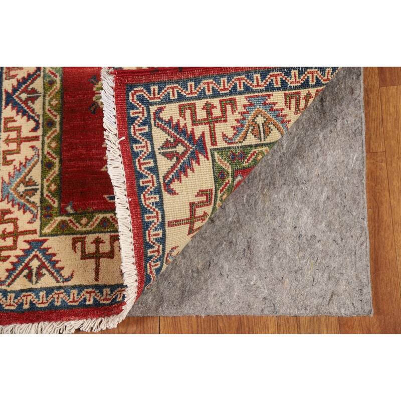 Geometric Red Kazak Oriental Rug Handmade Traditional Wool Carpet - 2'0" x 3'0"