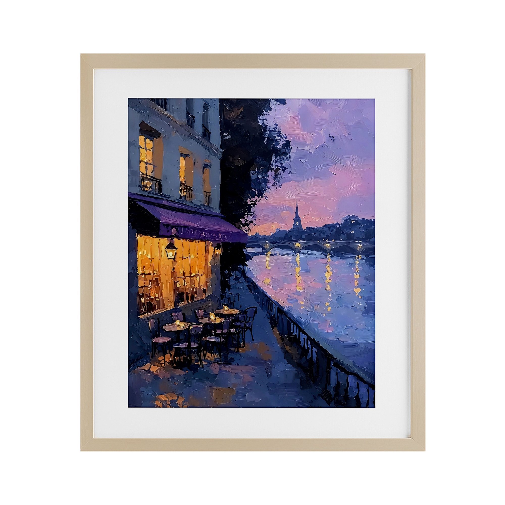 Stupell Twilight in Paris Scene Under Glass Framed Design By Riley B
