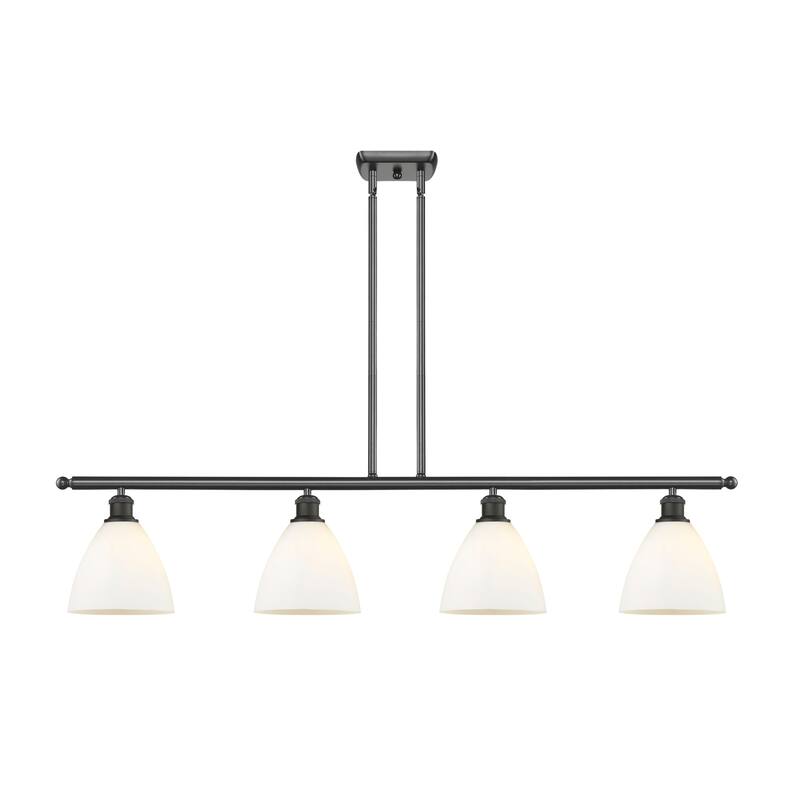 Innovations Lighting 516-4I-11-48 Bristol Linear Bristol Glass 4 Light - Oil Rubbed Bronze / Matte White