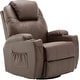 preview thumbnail 24 of 46, MCombo Manual Swivel Glider Rocker Recliner Chair with Massage and Heat, Faux Leather 8031 Brown