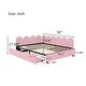 preview thumbnail 13 of 11, Pink Full Size Velvet Platform Bed Daybed with 2 Drawers