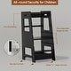 preview thumbnail 5 of 3, Toddler Standing Tower Kitchen Step Stool for Kid's Adjustable Height Learning Stool Helper Anti-Drop Safety Rail Stool - Black
