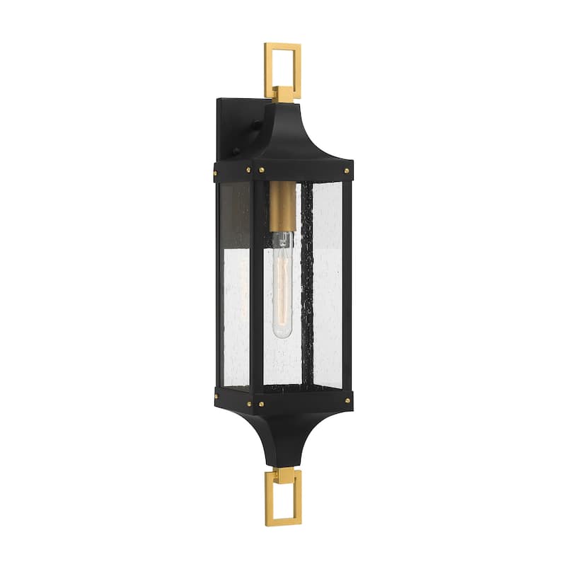 Savoy House 5-279 Glendale 28" Tall Outdoor Wall Sconce - Matte Black / Brushed Brass