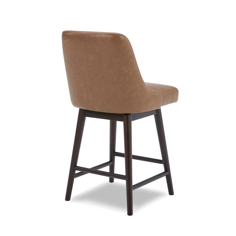 Spruce & Spring Hazel Upholstered Counter Height Swivel Barstool with Back