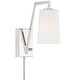 preview thumbnail 1 of 4, Avon 1 Light Polished Nickel Wall Mount - 4.88'' W x 12.25'' H x 10.25'' D