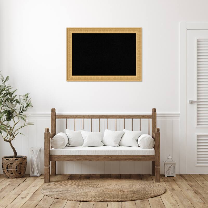 Trellis Wood Framed Black Corkboard Bulletin Board