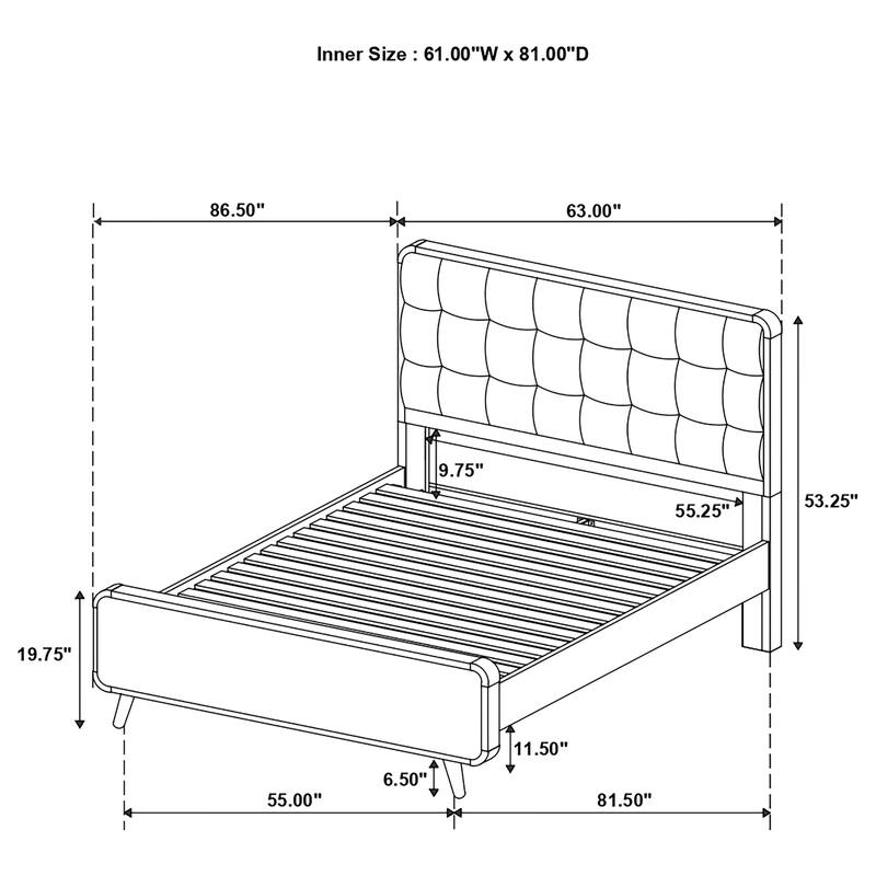 Robyn Wood Platform Bed Dark Walnut