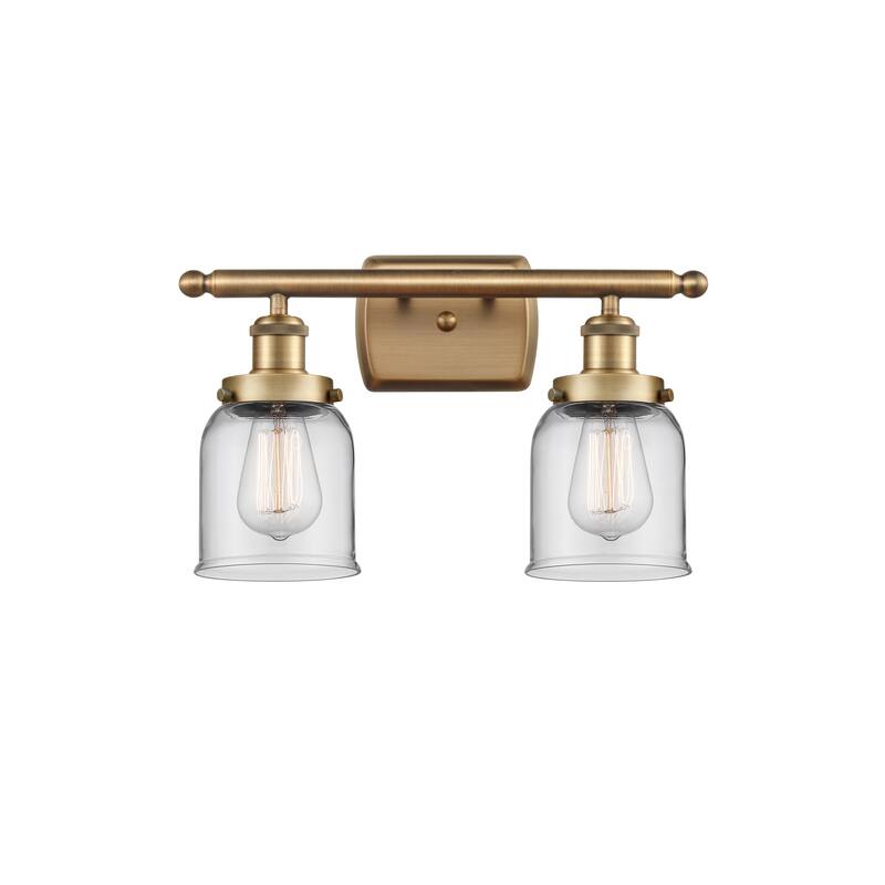 Innovations Lighting Ballston Urban Bell - 2 Light 16" Bath Vanity Light - Clear/Brushed Brass
