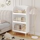 preview thumbnail 7 of 14, White Toddler 3-Tier Bookcase with Safety Buckle