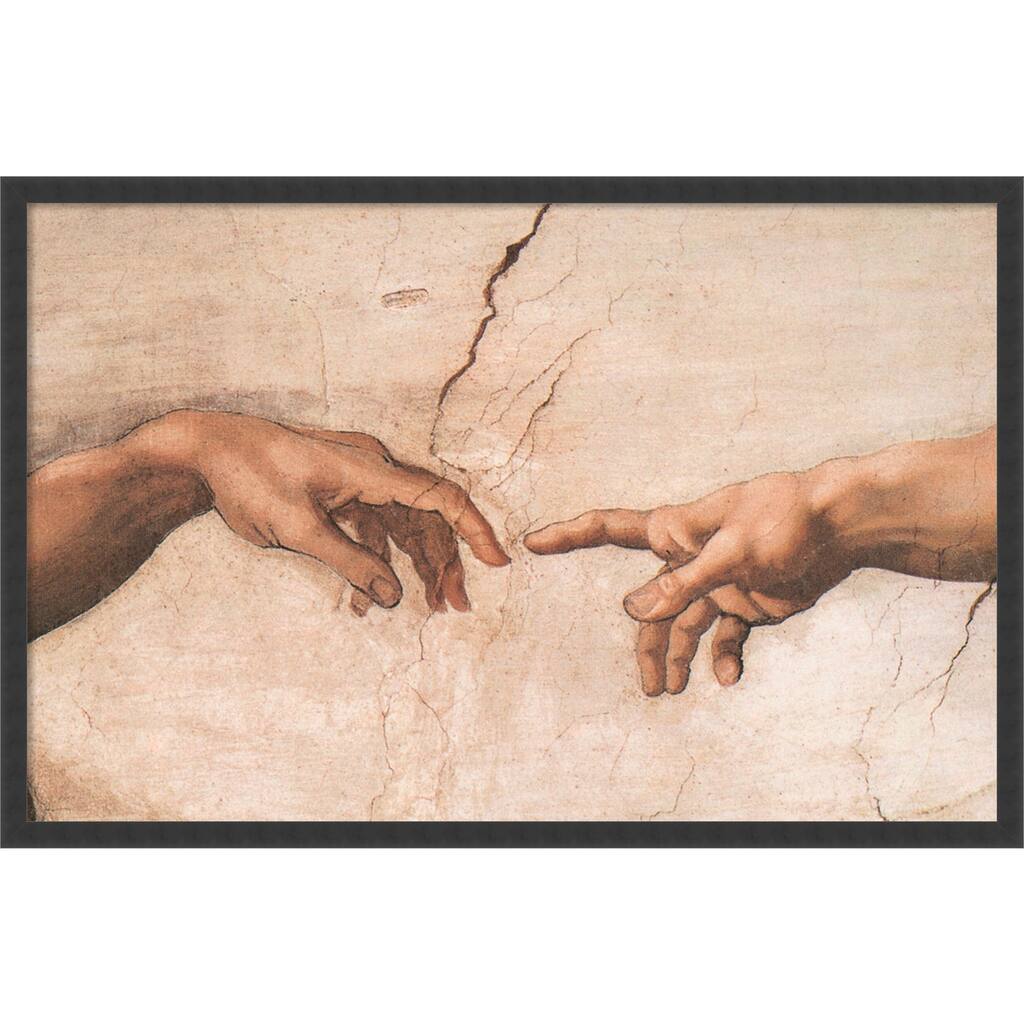 Framed Art Print The Creation of Adam (Detail I) by Michelangelo Buonarroti 38 x 26-inch
