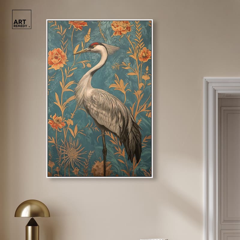 Graceful Grus Gaze Canvas by Art Remedy