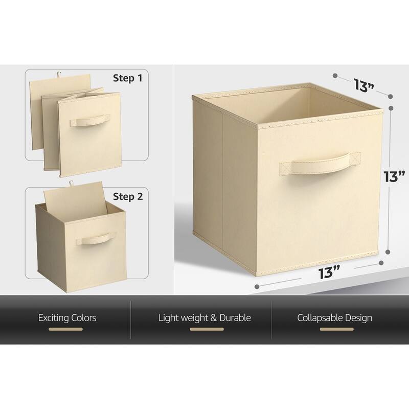 Sorbus 13" Foldable Storage Cube Basket Lightweight Organization Solutions - Single Pack - 13" L x 13" W x 13" H