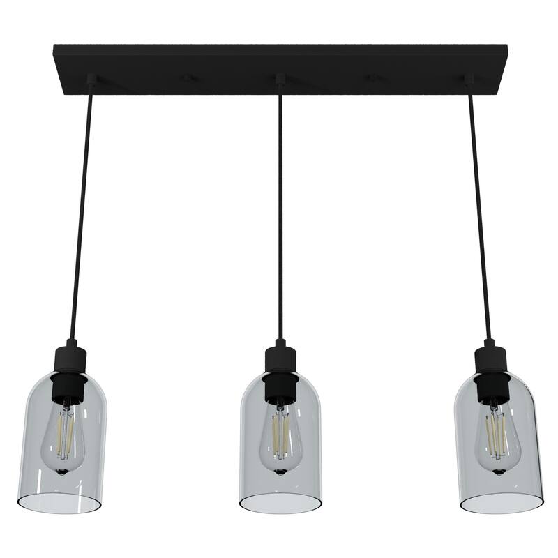 Hunter Lochemeade 3-Light Linear Cluster Pendant - Kitchen Island, Dining Room - Modern Farmhouse, Contemporary, Industrial