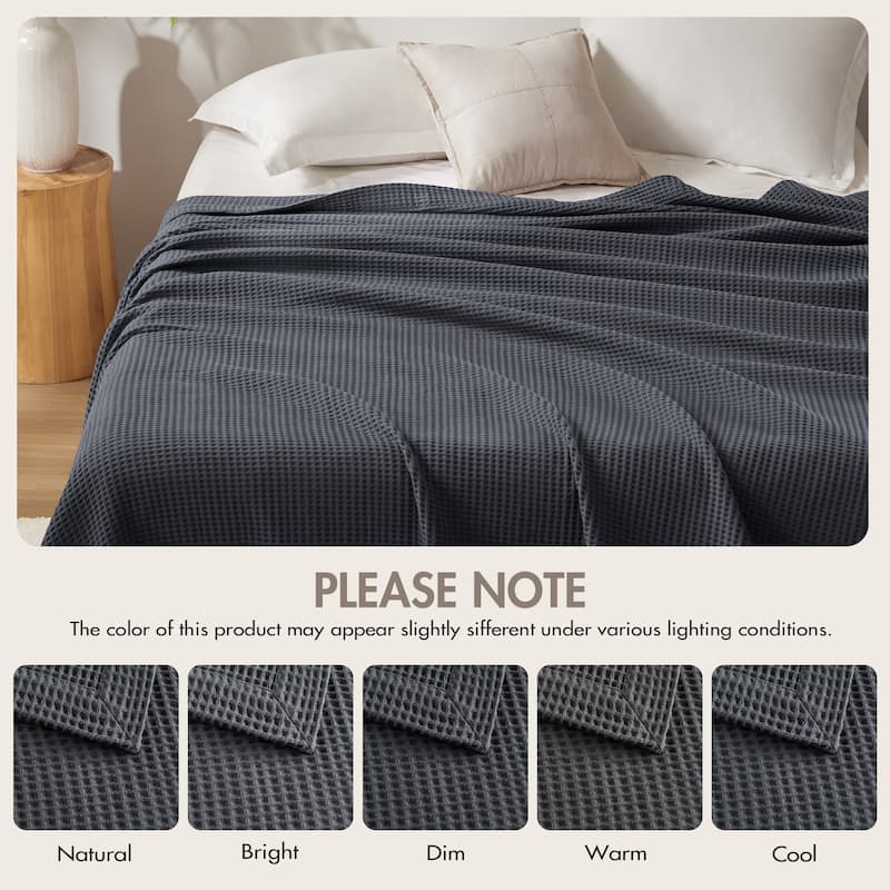 Madison Park Waffle Weave Cotton Blanket