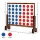 preview thumbnail 2 of 10, Costway Giant 4 In A Row Game Wood Board Connect Game Toy For Adults - 32.5'' X 8'' X 28'' (LXDXH)