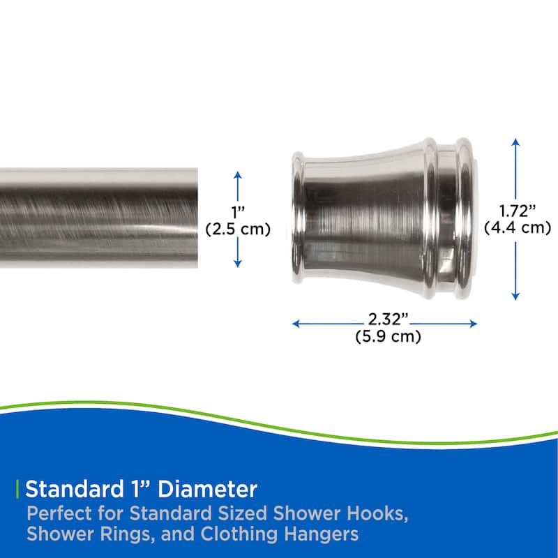 Kenney Twist & Fit 1" Tension Utility Rod, 48-84"
