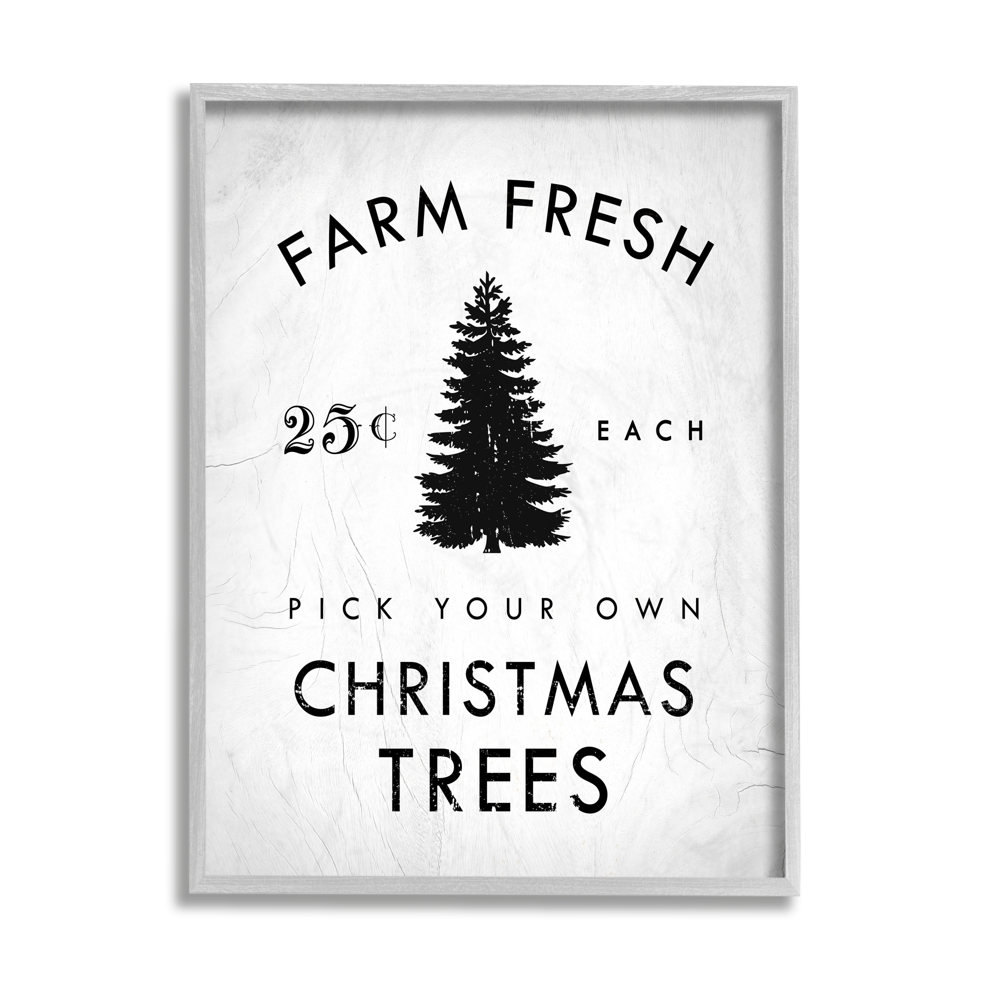 Shop Stupell Industries Vintage Style Christmas Tree Farm Sign Minimal Framed Wall Art Black Overstock 32077514