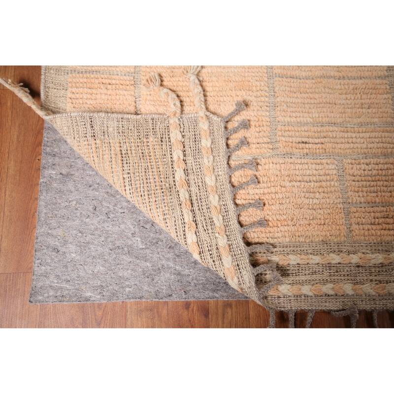 Striped Moroccan Area Rug Handmade Wool Carpet - 8'11"x 12'6"