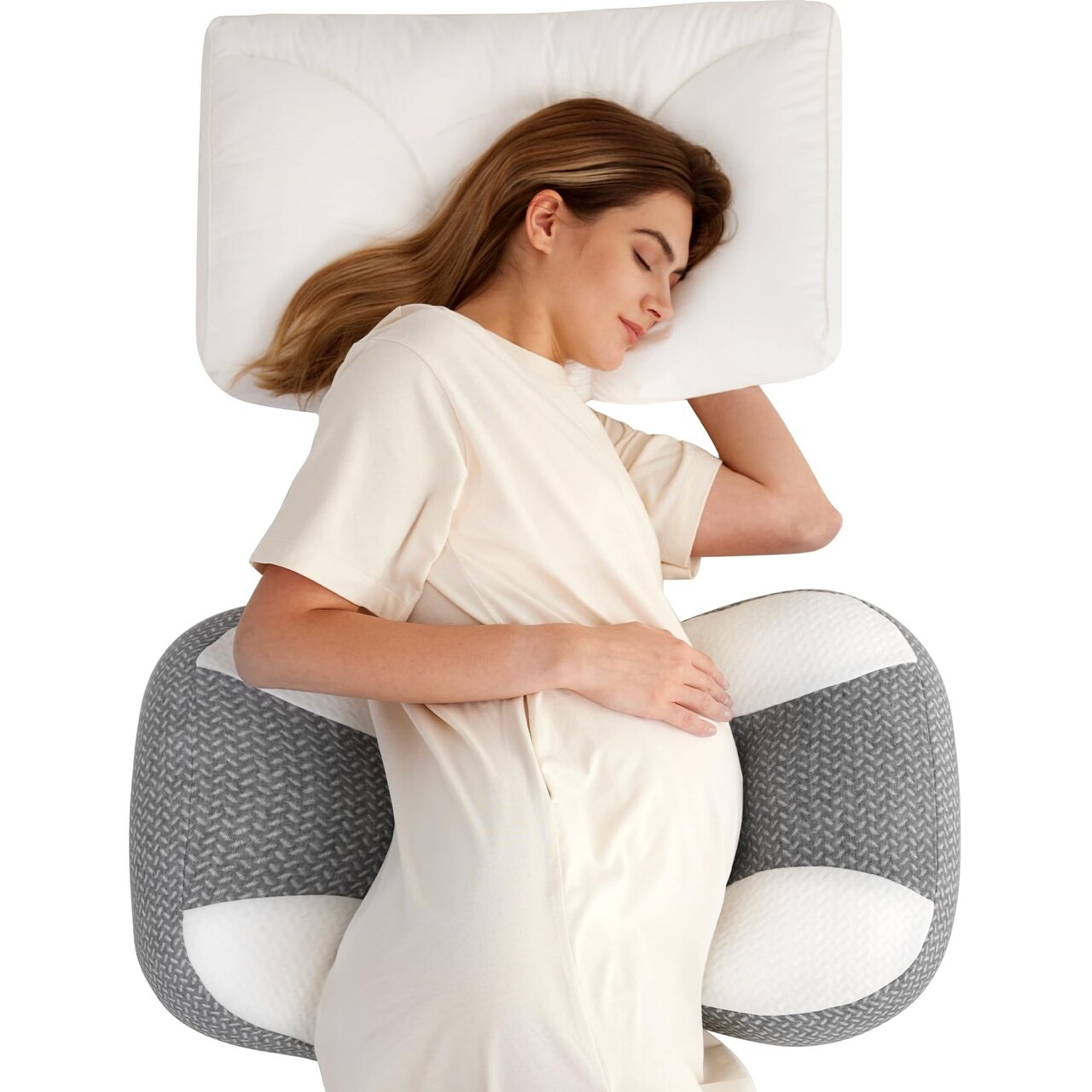 Portable Pregnancy Pillow for Sleeping Plus W Shaped Maternity Pillow for Side Sleeper Support for Back Belly Bed Bath Beyond 40489743