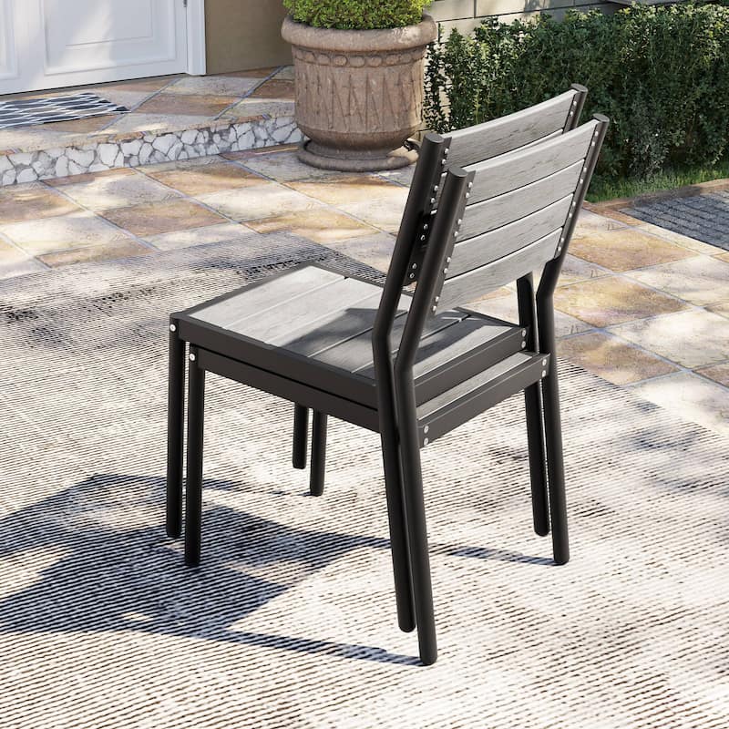 Pellebant Outdoor 3/5/7-piece Aluminum Dining Set Extendable Dining Table with Chairs